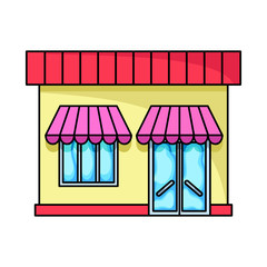 Vector design of store and grocery logo. Set of store and facade stock vector illustration.