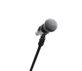 Stand with microphone on white background