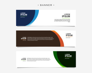 Banner background design abstract vector template. Set of banner background isolated vector for print, display, promotion and advertisement.