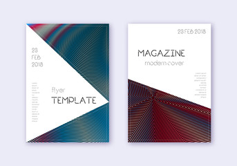 Triangle cover design template set. Red white blue