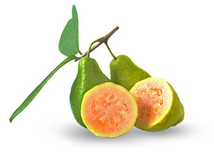 red guava isolated on a white background