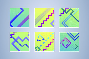 Set of color geometric background. Vector illustration template. Background for banner, flyer, business card, poster, wallpaper, brochure, smartphone screen, mobile app