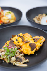 rice with fried chicken and vegetables
