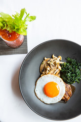 Beef Steak with Eggs main food set