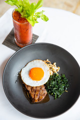 Beef Steak with Eggs main food set