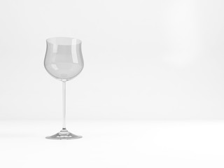 An empty standard Hock wine glass