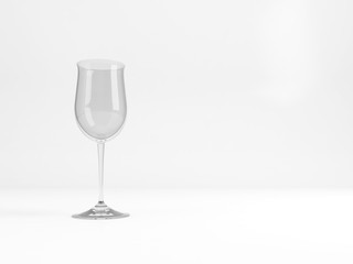 An empty standard Sauternes glass