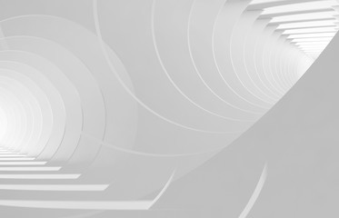 Abstract white tunnels. 3 d