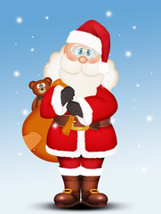 Santa Claus with sack of present