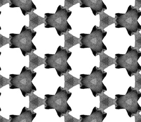 Black and white spring geometry seamless pattern. 