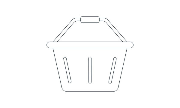Plastic shopping basket icon simple style vector image