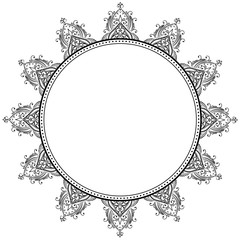 Round abstract banner with decorative elements