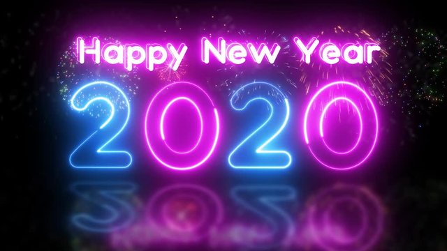 happy new year neon background. [ Serial 1-10 ]