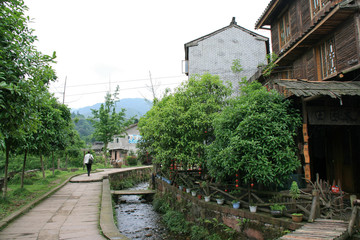 Obraz na płótnie Canvas building - village of shangli - sichuan - china 