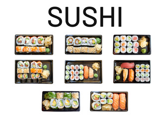 Sushi Box Set Tafel Schild Lieferservice Restaurant Speisekarte