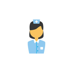 Isolated medical nurse icon flat design