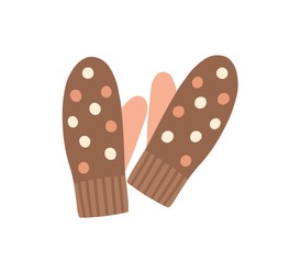 Warm mittens flat vector illustration