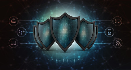 Fototapeta premium 3d illustration Security concept - shield 