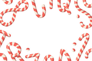 Cartoon vector illustration Christmas Candy Cane. Hand drawn font. Actual Creative Holidays sweet alphabet