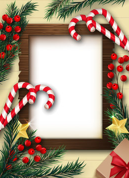 Christmas background with copy space and decorations