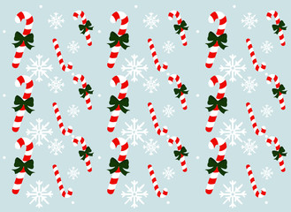 Christmas pattern, abstract Christmas gifts and candy on a gray background