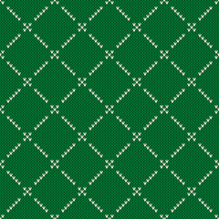 Winter Holiday Seamless Knitted Pattern. Christmas and New Year Design Background. Traditional Wool Knit Sweater Design