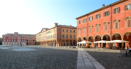 Italy /Modena – June 23, 2019: piazza della Torre in Modena is located at the foot of the...