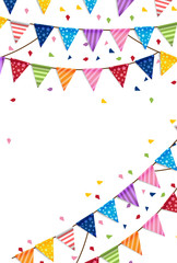 Obraz premium Party happy new year and Birthday Flags Background Vector