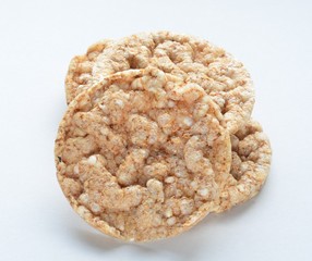 crispbread from wheat on white background