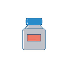 Isolated medical medicine jar icon fill design
