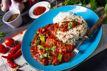 Indian Chicken Tikka Masala with wild rice