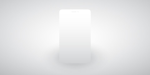 Grey Smart Phone Layout with Blank Screen, Technology Background, Vector Illustration