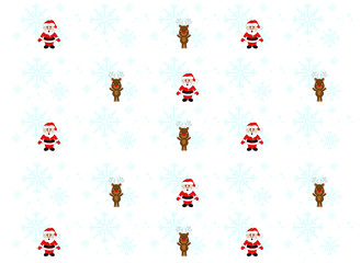 christmas pattern with santa claus and deer