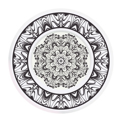 matching decorative plates. Decorative mandala ornament for wall design. Vector illustration