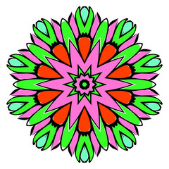 Floral color mandala. Vector illustration. Decorative ornament