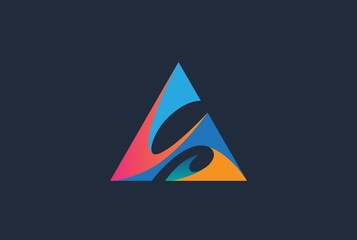 Fototapeta premium Abstract triangle letter A logo design template vector graphic