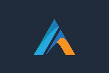 Abstract triangle letter A logo design template vector graphic