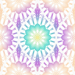 Seamless decorative pattern with floral decoration. Vector illustration