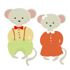  vector christmas illustration happy mouse
