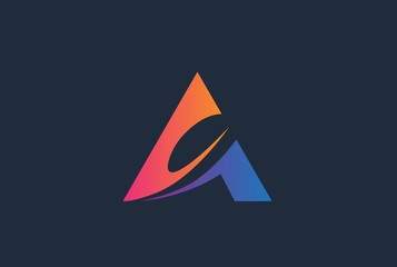 Fototapeta premium Abstract triangle letter A logo design template vector graphic