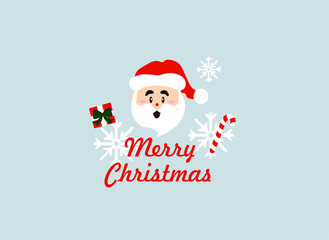 christmas pattern with santa claus and snowflakes