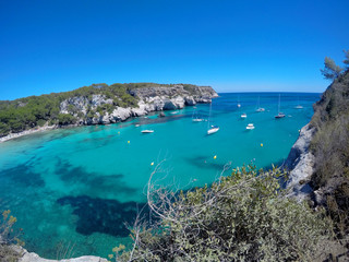 Paisaje de playa en Menorca. Islas Baleares.  Beach landscape in Menorca. Balearic Islands