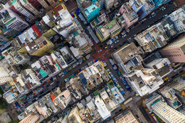 Top view of Hong Kong city