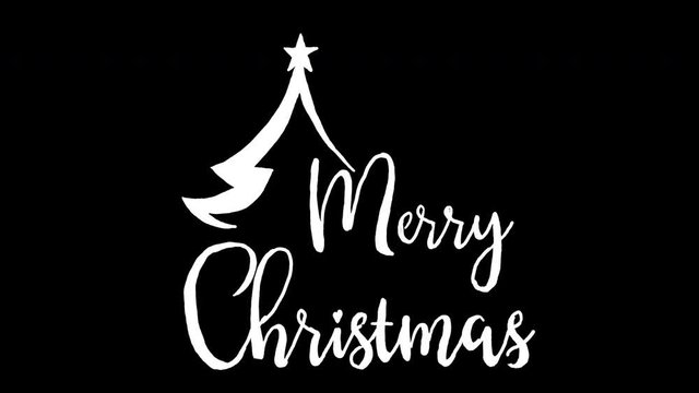 merry christmas logo, designed in chalkboard drawing style, animated footage ideal for the Christmas period