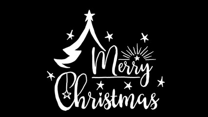 merry christmas logo, designed in chalkboard drawing style, animated footage ideal for the Christmas period