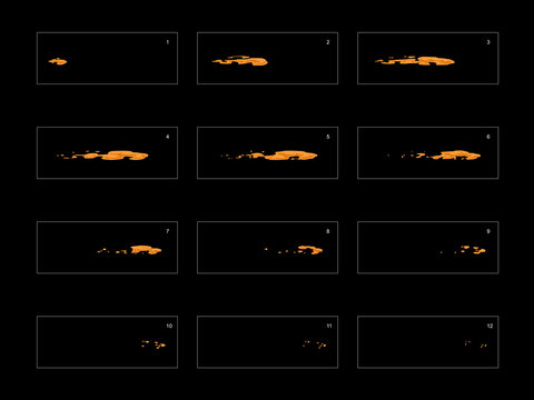 sprite sheet of dust splash animation. frame by frame classic animation for game development, mobile games or motion graphic.