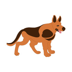 Vector illustration of a cute dog standing