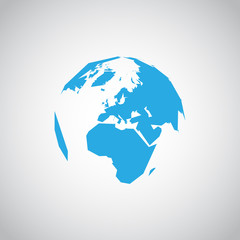 Abstract blue world symbol, vector illustration