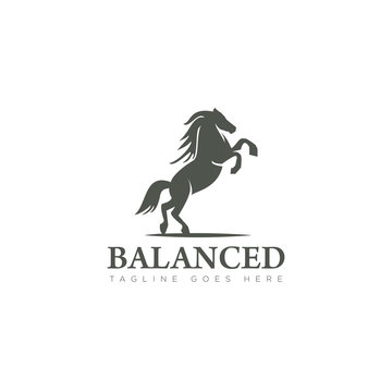horse logo balanced, with skittish style vector