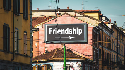 Fototapeta na wymiar Street Sign to Friendship